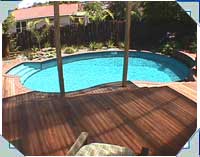 Imagine looking down from your deck to your beautiful Cascade RIO model swimming pool. Deb & Dunc do!