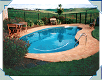 Austwick 10 x 4.7 meter Kidney - this one with RENO Blue Print interior and Heritage copings and pavers