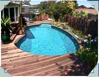 A shot from the lawn, also looking down on their pool. Some people are VERY fortunate. You too can be! Call CASCADE today!
