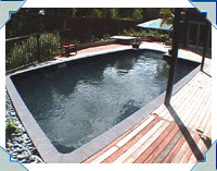 Colour matched to their home, this BLACK interior pool adds style and flair to an interesting overall design concept. Even the SHIMENTAI SPA POOL has a black/grey motif