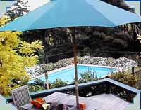 Nice view of pool from kitchen deck